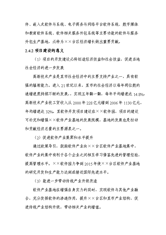 新建軟件研發與外包服務基地項目投資立項申報書